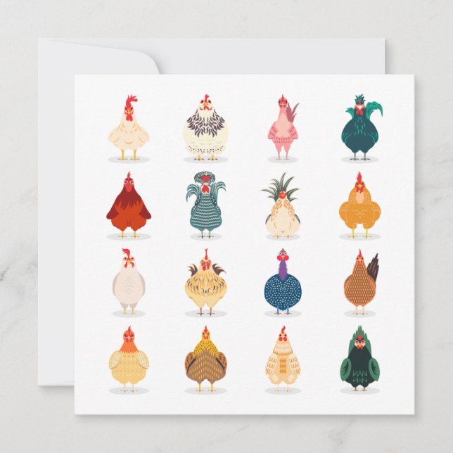 Cartes Pour Fêtes Annuelles Poulet mou (Devant)