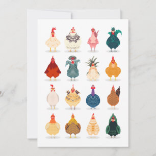 Cartes Pour Fêtes Annuelles Poulet mou