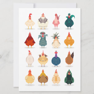 Cartes Pour Fêtes Annuelles Poulet mou