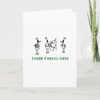 Cartes Pour Fêtes Annuelles Poulets à bâtons trois poules françaises