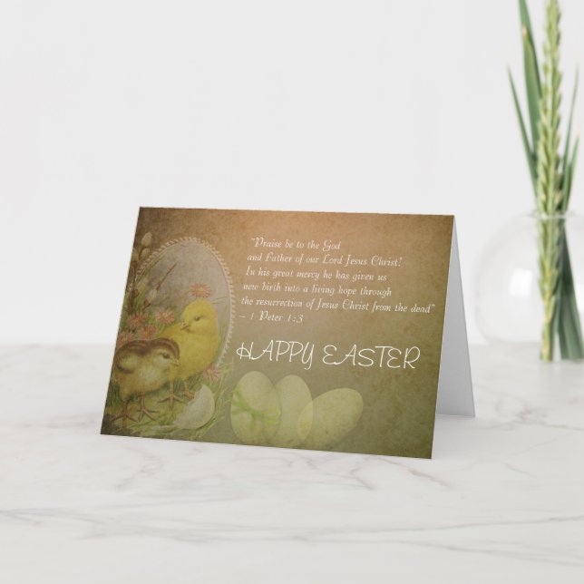 Cartes Pour Fêtes Annuelles Poulets heureux chrétiens de vers de bible de (Devant)