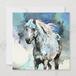 Cartes Pour Fêtes Annuelles Pouliche Appaloosa fringante Aquarelle