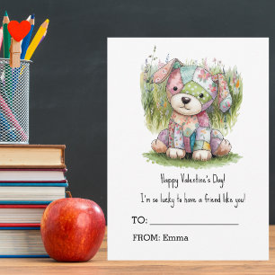 Cartes Pour Fêtes Annuelles Poupée de chien mignonne, école pour enfants, Sain