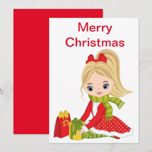 Cartes Pour Fêtes Annuelles Poupée de Noël avec cadeaux