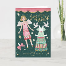 Poupée Papier Angel de Noël pliée