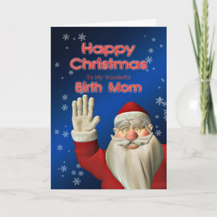 Cartes Pour Fêtes Annuelles Pour Birth Mom, un Père Noël agitant