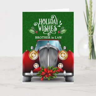 Cartes Pour Fêtes Annuelles pour Brother in Law Red Classic Car Noël