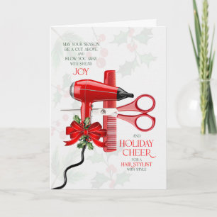 Cartes Pour Fêtes Annuelles pour Coiffeur Épatez-le avec un plaisir tranchant