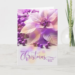 Cartes Pour Fêtes Annuelles pour femme Lavande de Noël Purple Poinsetta