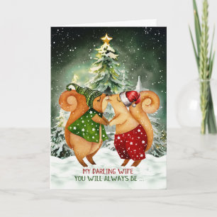 Cartes Pour Fêtes Annuelles pour Femme Sweet Squirrel Aimer Noël