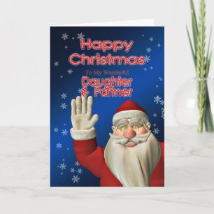 Cartes Pour Fêtes Annuelles Pour fille et partenaire, un Père Noël agitant