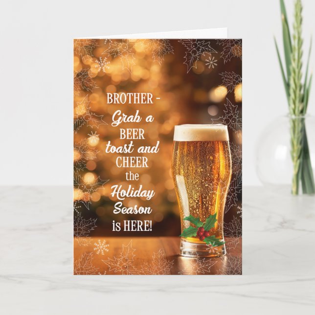 Cartes Pour Fêtes Annuelles pour Frères Cheers Verre de bière givré (Devant)