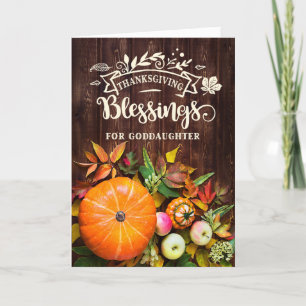 Cartes Pour Fêtes Annuelles Pour Godgirl Thanksgiving Bénédictions Citrouilles