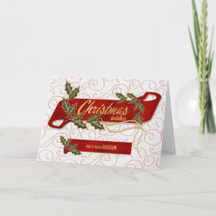 Cartes Pour Fêtes Annuelles pour Godson Christmas Holly et Berries Retro