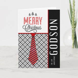 Cartes Pour Fêtes Annuelles pour Godson Merry Christmas Masculine Necktie