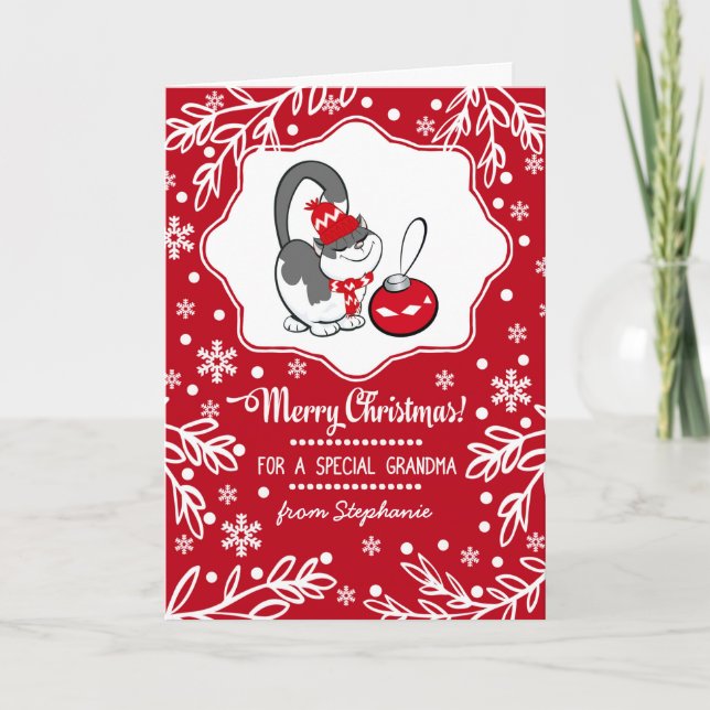 Cartes Pour Fêtes Annuelles Pour grand-mère à Noël Custom (Devant)