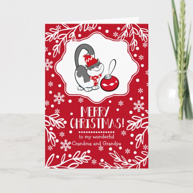Cartes Pour Fêtes Annuelles Pour grands-parents à Noël Custom (Devant)