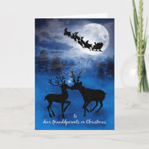 Cartes Pour Fêtes Annuelles pour grands-parents baiser Reindeer Noël