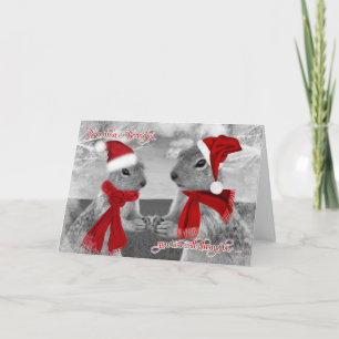 Cartes Pour Fêtes Annuelles pour grands-parents Noël Écureuil Amour