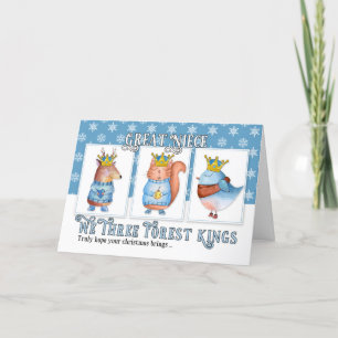 Cartes Pour Fêtes Annuelles pour la Grande Nièce Noël Trois Rois de Forêt mite