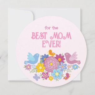 Cartes Pour Fêtes Annuelles Pour la meilleure maman qui soit fleurs et papillo