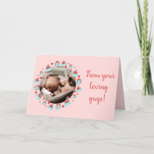 Cartes Pour Fêtes Annuelles Pour la nouvelle maman coeur cadeau mail rose Sain