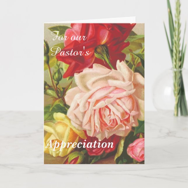 Cartes Pour Fêtes Annuelles Pour l'appréciation de Notre Pasteur (Devant)