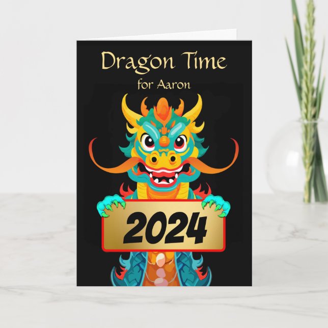 Cartes Pour Fêtes Annuelles Pour le Nouvel An Chinois Nephew du Dragon (Devant)