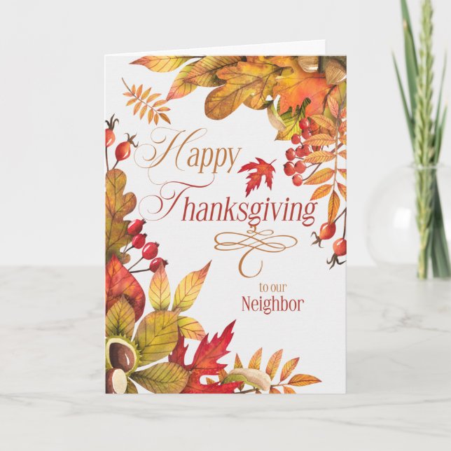 Cartes Pour Fêtes Annuelles pour les Bénédictions Voisines L'automne part Than (Devant)