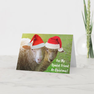 Cartes Pour Fêtes Annuelles Pour les moutons de Noël de l'ami