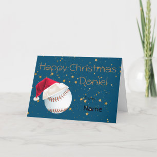 Cartes Pour Fêtes Annuelles Pour lui Baseball Sports Noël Personnalisé