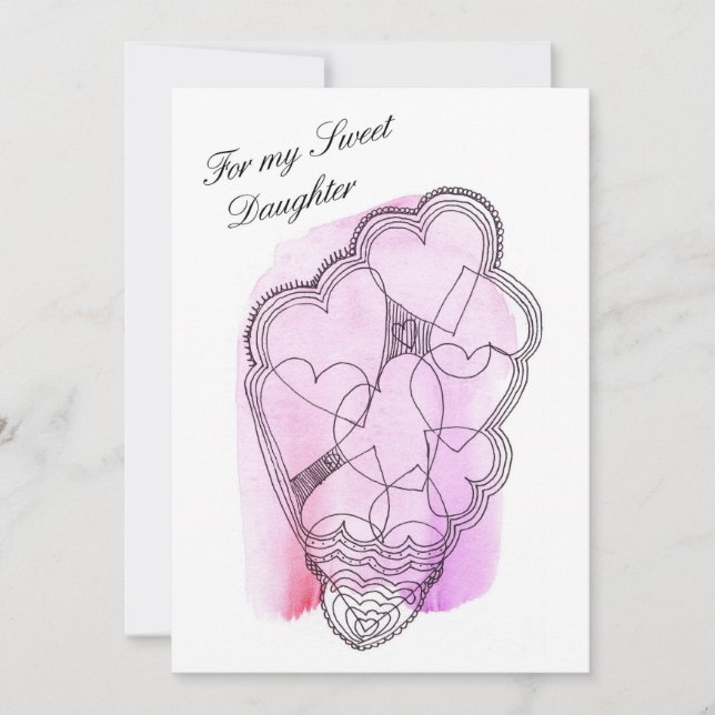 Cartes Pour Fêtes Annuelles Pour ma douce fille Valentine Flat Holiday Card (Devant)