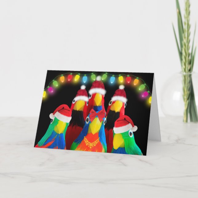 Cartes Pour Fêtes Annuelles Pour Maman Funny Parrot Noël (Devant)