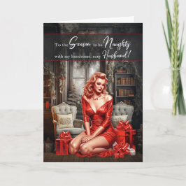 Cartes Pour Fêtes Annuelles Pour Mari sur Noël Retro Pin Up Girl