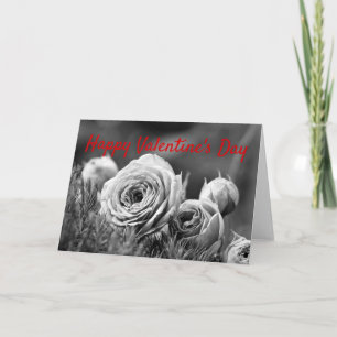 Cartes Pour Fêtes Annuelles "Pour Mon Amour" Roses en Noir & Blanc