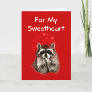 Cartes Pour Fêtes Annuelles Pour mon chéri le raton laveur embrasse Valentine