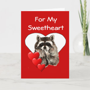 Cartes Pour Fêtes Annuelles Pour mon chéri le raton laveur embrasse Valentine