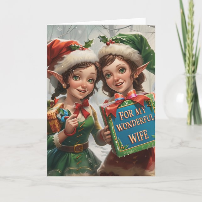 Cartes Pour Fêtes Annuelles Pour mon merveilleuse femme Art numérique de Noël  (Devant)