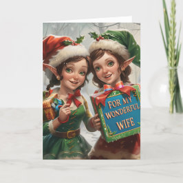 Cartes Pour Fêtes Annuelles Pour mon merveilleuse femme Art numérique de Noël 