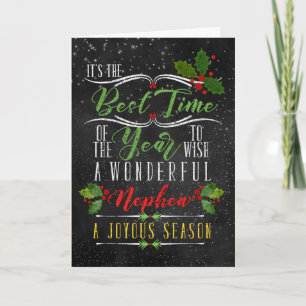 Cartes Pour Fêtes Annuelles pour Nephew meilleur temps de l'année Tableau de b