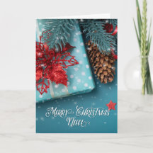 pour nièce Joyeux Noël Fête Bleu et Rouge