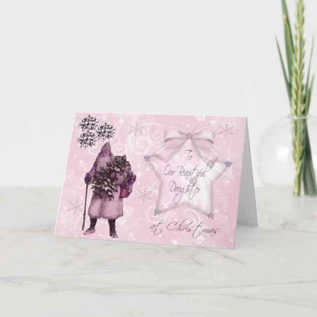 Cartes Pour Fêtes Annuelles Pour notre fille à Noël (Devant)