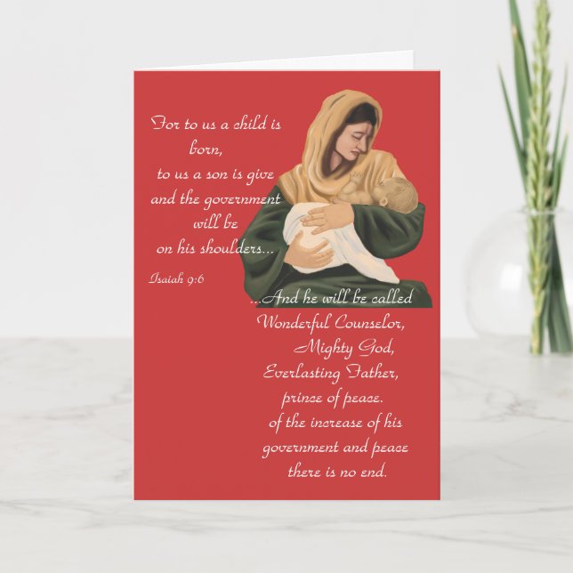 Cartes Pour Fêtes Annuelles Pour nous un enfant est né (Devant)