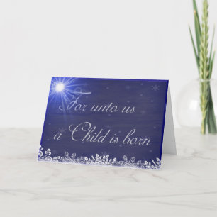 Cartes Pour Fêtes Annuelles Pour nous un enfant est né Noël personnalisé