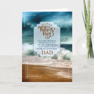 Cartes Pour Fêtes Annuelles pour papa Fête des pères Sentimental Crashing Wave