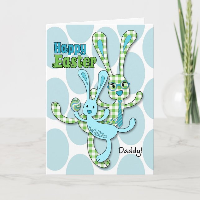 Cartes Pour Fêtes Annuelles pour papa sur Pâques en bleu (Devant)