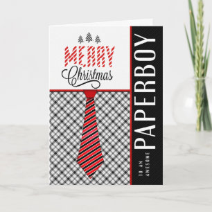 Cartes Pour Fêtes Annuelles pour Paperboy Joyeux Noël Cravate Masculine