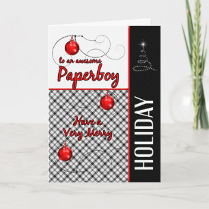 Cartes Pour Fêtes Annuelles pour Paperboy Red et Black Plaid
