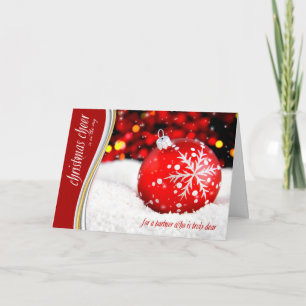 Cartes Pour Fêtes Annuelles pour partenaire à vie Noël Cheval Red Snowflake