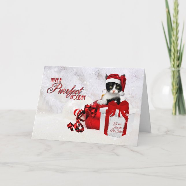 Cartes Pour Fêtes Annuelles pour Perfect Pet Sitter du chat (Devant)